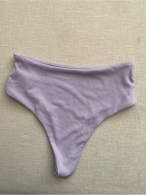 SHEIN Ribbed Lilac High Cut Bikini Bottoms